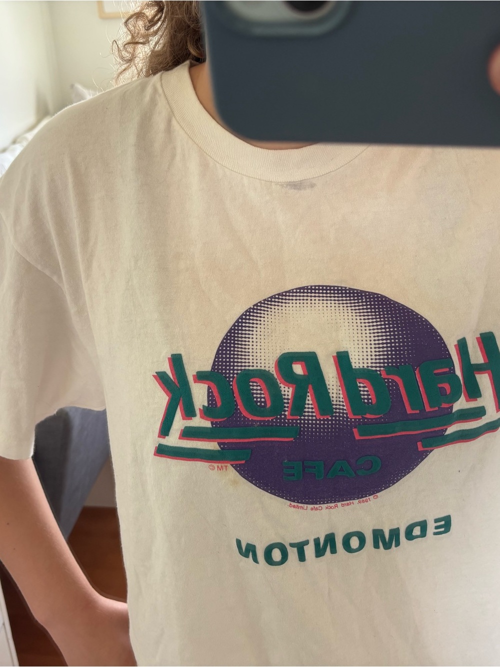 Hard Rock Cafe Edmonton White Logo Tee